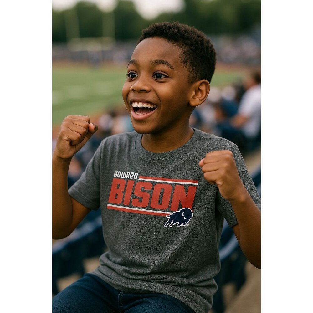 M Howard Bison University T-shirt Youth Kids Shirt Lightweight Short Sleeve Top
